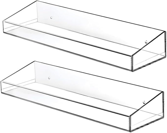 1set Acrylic Floating Shelf for Bathroom Kitchen Wall Wall-mounted Storage Rack for Toiletries Seasoning Bottles Shelf Organizer
