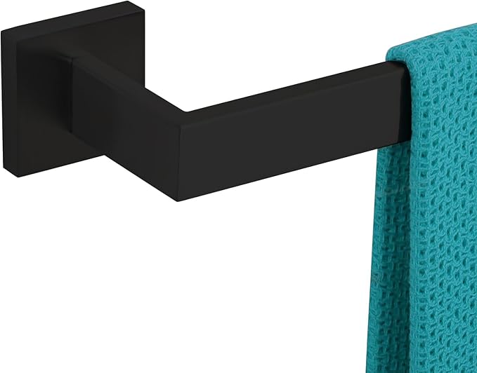 32 Inch Towel Bar for Bathrooms 12/16/20/24/28/32/36 Inch Stainless Steel 304 Matte Black Towel Holder Modern Square Towel Rod Rustproof Wall Mount (1, Matte Black, 32 Inch)