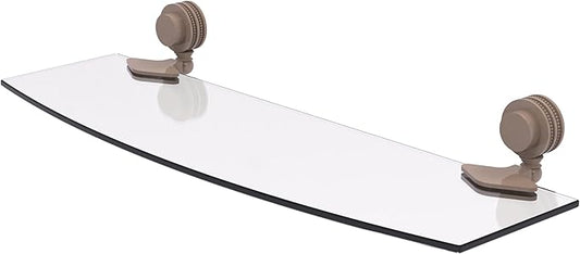 Allied Brass 433D/18-SHB Venus Collection 18 Inch Glass Shelf with Dotted Accents, Shaded Beige