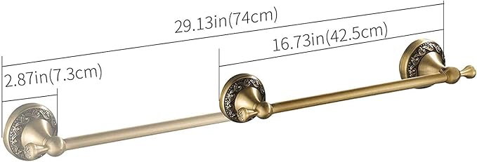 Brass Towel Bar,Adjustable Towel Holder Rod Antique Brass,Antique Towel Bar Rail Bathroom Accessories Wall Mount Expandable 15.2 to 27.8 Inch