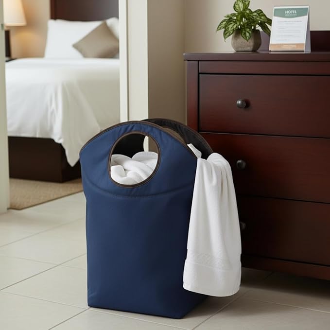 90L Foldable Laundry Basket with Soft Padded Handle, 22"x21"x12" Large Capacity Oxford Fabric Storage Hamper, Collapsible Portable Laundry Bag for Home Bedroom Dorm Travel and Outdoor