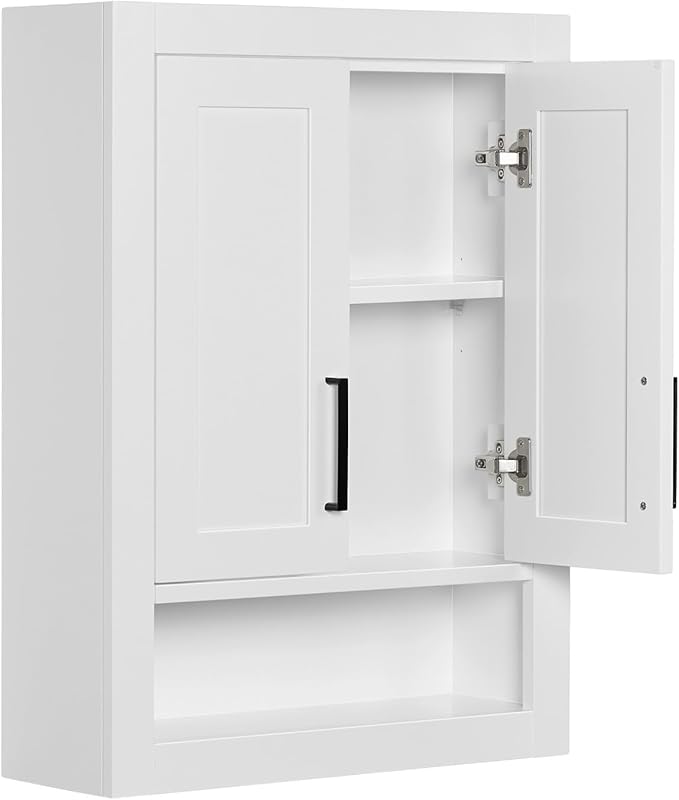ARIEL Bathroom Wall Cabinet 31" H x 23.1W x 8" D - Open Shelf - White