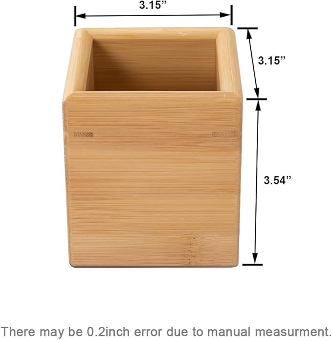 Makeup Brush Holder Organizer for Vanity, Hair Brush Holder Organizer for Bathroom Countertop, Bamboo