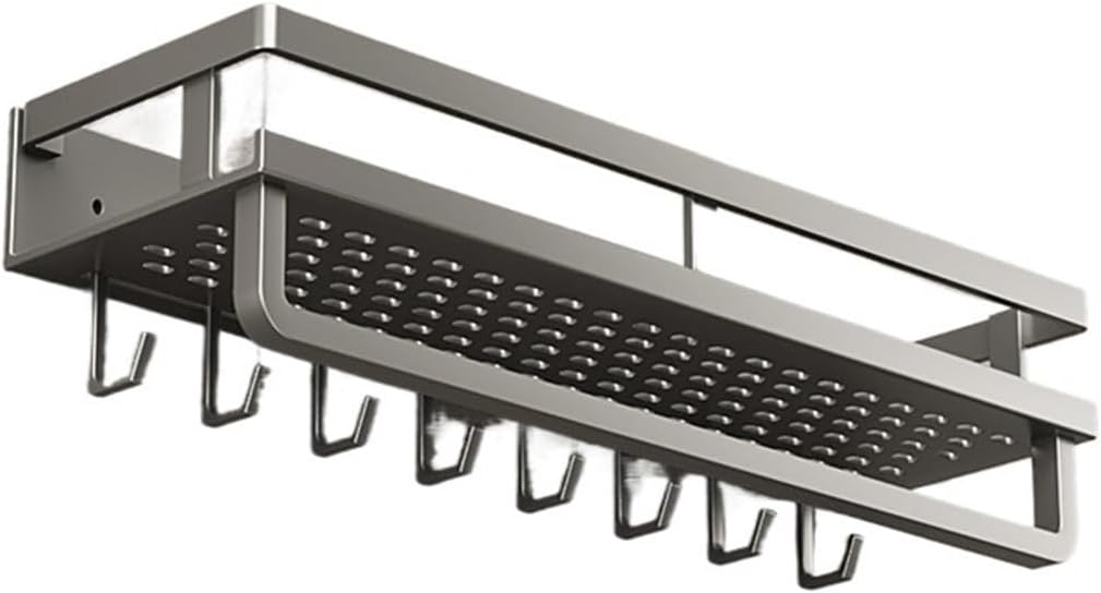 Bathroom Shelf, no Punch Strong Load Bearing Bathroom Shelf Easy to Organize toiletries Stainless Steel.(Single Layer 50CM)