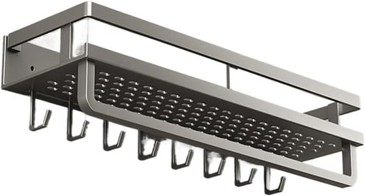 Bathroom Shelf, no Punch Strong Load Bearing Bathroom Shelf Easy to Organize toiletries Stainless Steel.(Single Layer 50CM)