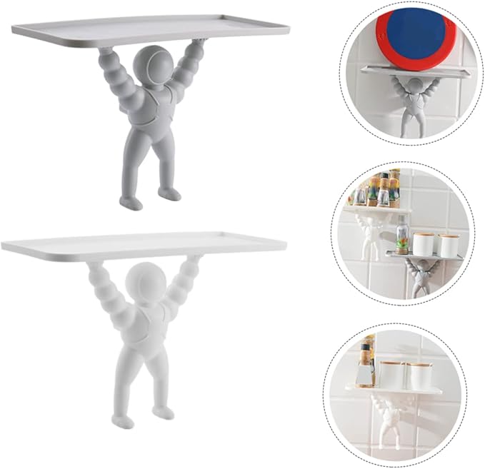 LIFKOME 2pcs Cosmetics Storage -Mounted Storage Rack Bathroom Shelf Modern Decorative