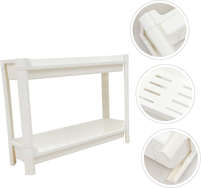 GLEAVI Bathroom Storage Cabinet Multilayer Plastic Rack Corner Rack Organizing Bins for Living Room Decor
