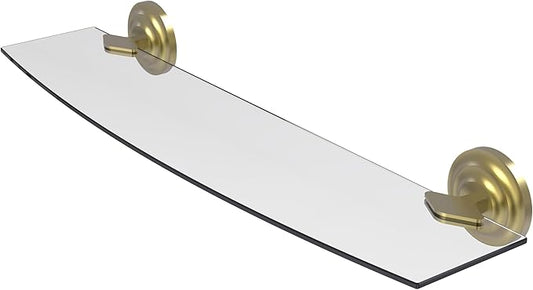Allied Brass QN-33/24 Que Collection 24 Inch Glass Shelf, Satin Brass