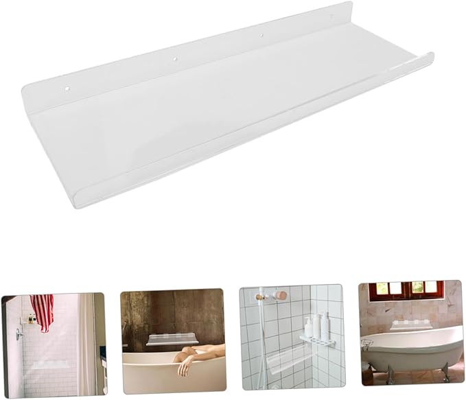 Acrylic Shelf Bathroom Floating Wall Mount Storage Rack Acrylic Wall Shelf