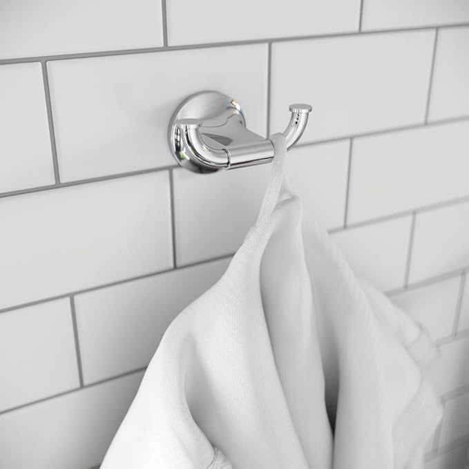 Pfister Pfirst Modern Towel Hook, Bathroom Towel Hook, Wall-Mounted, Screw-In, Polished Chrome Finish, BRHPFM0C
