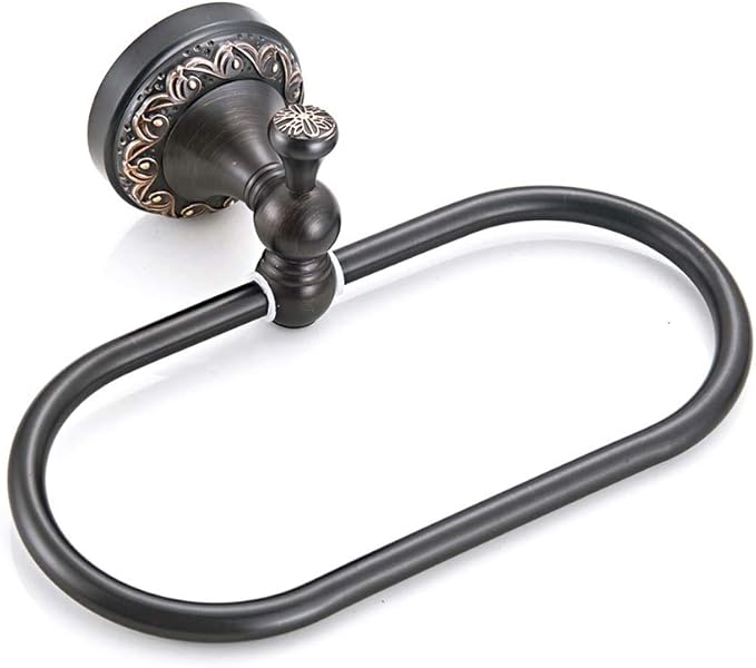 Aothpher Brass Towel Ring Oval Contemporary Bathroom Hand Towel Holder Wall Mounted,Oil Rubbed Bronze Finish