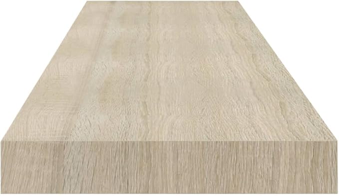 Floating Wall Shelves 2 Pack Oak Wood Look 35.4x9.3 Inches MDF Honeycomb Shelving with Invisible Mounting for Living Room Bedroom Office Decor Display Storage
