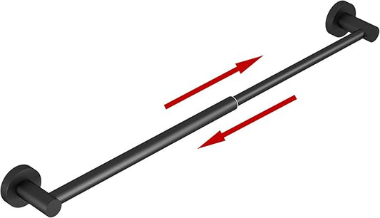 Honmein Towel Bar - Adjustable 304 Stainless Steel Towel Holder for Bathroom (11.8inch-22.6inch) Sturdy and Rustproof Wall Mounted Towel Rack for Bathroom Accessories, Black…