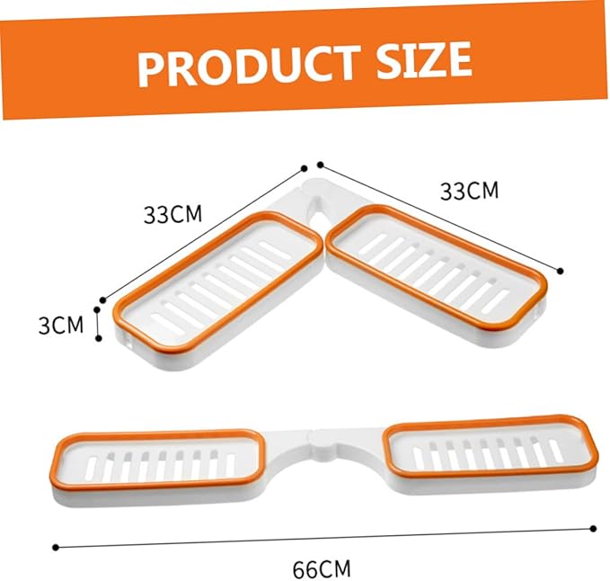 Healifty 2Pcs Wall Mounted Storage Rack Foldable Corner Organizer Punch-Free Bathroom Shelf Multi-Functional Toiletry Holder Easy Installation Space-Saving Design
