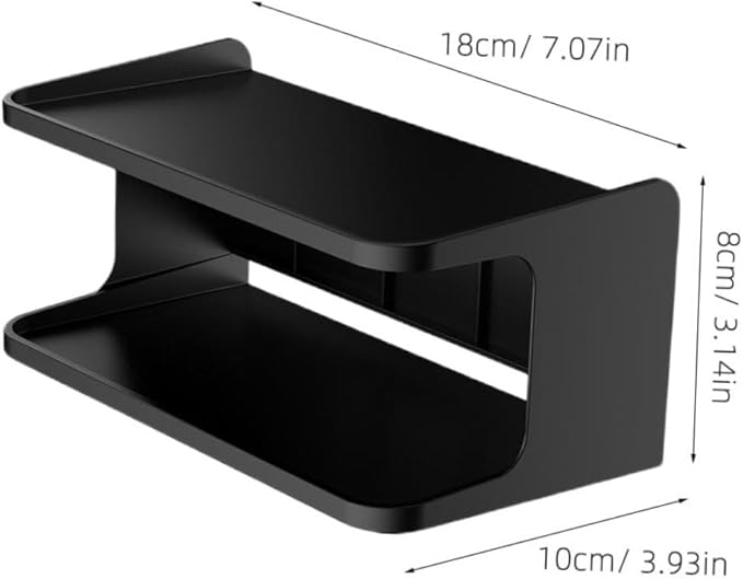 Double Layer Wall Mounted Bedside Shelf Stylish Floating Bathroom Organizer with Surface Space-Saving Corner Storage for Bedroom Kitchen Living and Balcony