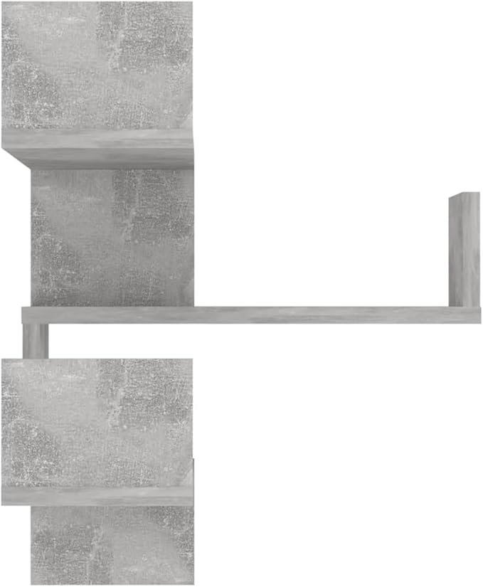 Wall Corner Shelf, Floating Corner Shelves for Living Room Bedroom, 3-Tier Engineered Wood Corner Storage Organizer, Matte Concrete Grey, 15.7x15.7x19.7 in