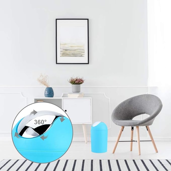 Ejoyous Bathroom Accessories Set 6 Piece Bath Accessory Bathroom Supplies Set with Bin Holder Dish Dispenser Tumbler Toothbrush Holder, Blue