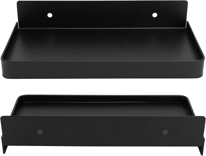 Bathroom Cell Phone Shelf, Wall Mounted Thick Phone Storage Shelf, Toilet Phone Holder Accessory for Toilet (Black)