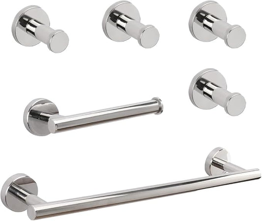 Self Adhesive Bath Towel Bar, Stainless Steel Towel Racks for Bathroom Sticky & Wall Mounted Install Towel Holder,Heavy Duty Towel Rod Rustproof Towel Hanger for Bathroom(Chrome, 16In)