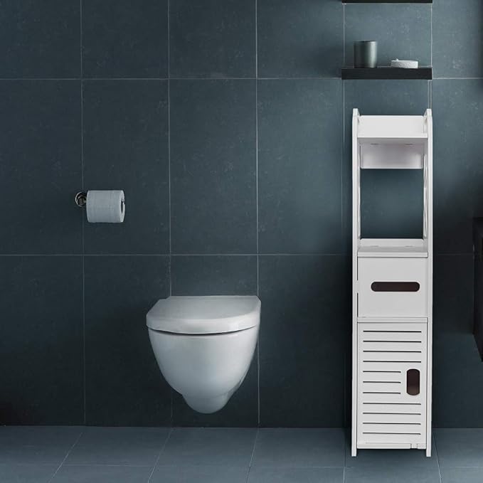 Bathroom Storage Shelf Drawer Multi Compartment Organizer Water Proof Anti Decay Anti Rot Environmental Friendly White
