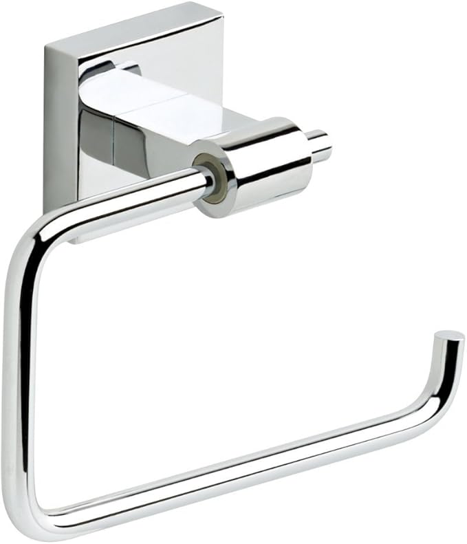 Franklin Brass Maxted (1-Pack) Toilet Paper Holder Chrome Tissue Roll Holder for Bathroom Organization and Storage Euro/Single Post/Hook Toilet Tissue Holder Wall Bathroom Accessories MAX50-PC