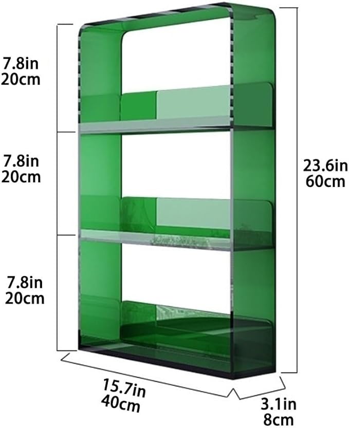 3-Tier Acrylic Bathroom Wall Shelf, Simple Wall Shelves for Toiletries, Perfume and Cosmetics, Clear Bathroom Organizer for Home, Toilet and Vanity(Orange)