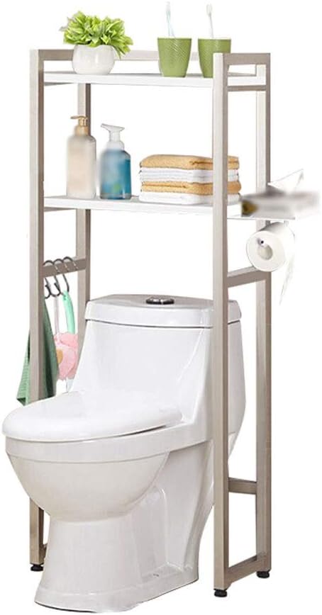 AGYH Bathroom Shelf Water and Rust-Proof Floor Stand Stainless Steel Toilet Frame (Size : 48 * 90 * 125cm)