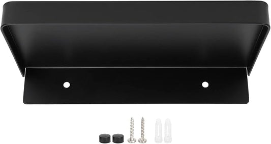 Bathroom Wall Mounted Phone Shelf, Stainless Steel Phone Holder with Raised, Phone Storage Rack for Bathroom Toilet (Black)