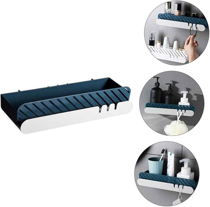 OSALADI Bathroom Wall Organizer Adhesive Bathroom Shelf Plastic Material Fine Workmanship