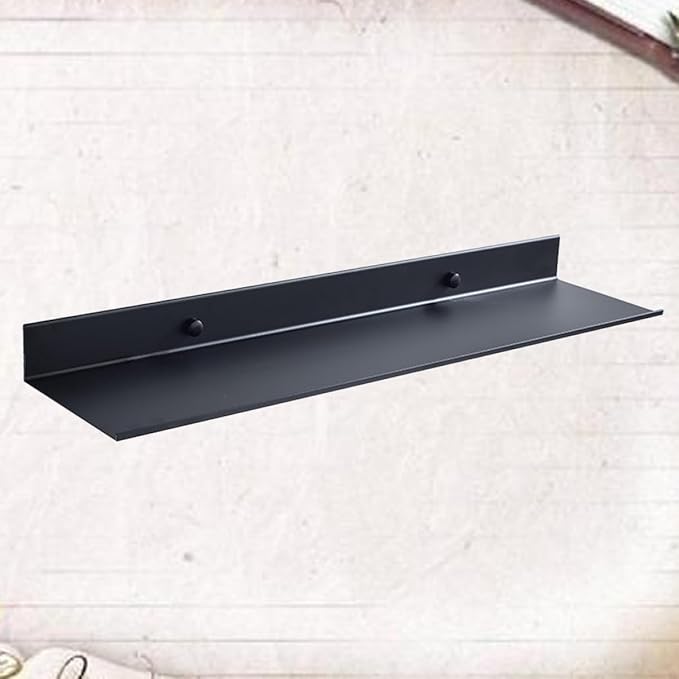 Bathroom Shelf Single Layer Wall Mount Floating Storage Rack in Space Aluminum Rustproof Design for Efficient Bathroom Organization