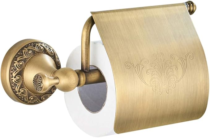 WINCASE Antique Brass Bathroom Accessories, Retro Adjustable Bathroom Hardware, Brass Bath Towel Bar Set 24 Inch 4 Piece Tolilet Paper Holder Towel Ring Robe Hook Wall Mounted Vintage