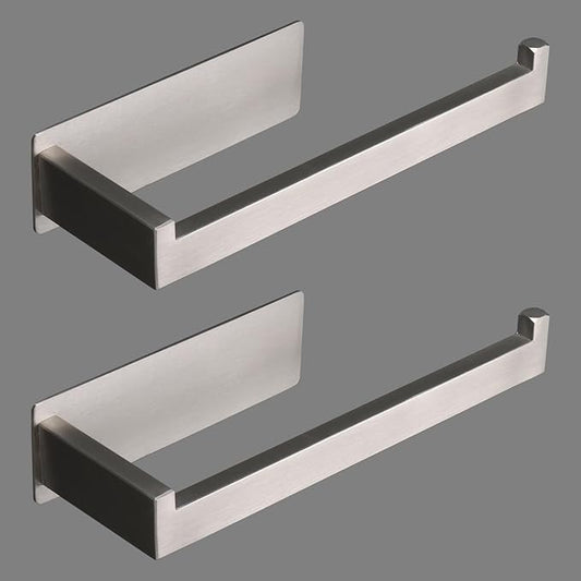 Hand Towel Holder, Strong Self Adhesive Hand Towel Ring, Thicken SUS304 Stainless Steel Hand Towel Bar/Rack, No Drilling Modern Hand Towel Hanger (Brushed Nickel, 2 Pack 9 in)