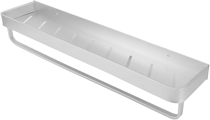 Space Aluminum Bathroom Shelf 60cm Wall Mounted Floating Storage - Punch Free Installation, Rust, Large Capacity for Kitchen, Laundry & Bathroom Organization (with Hook)