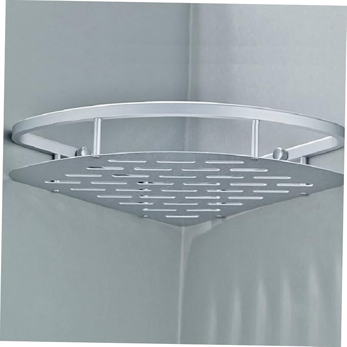 MAGICLULU Aluminum Triangle Single Layer Shelf Bathroom Hanging Corner Accessory Space Saving Organizer for Toiletries and Items Easy to Clean and