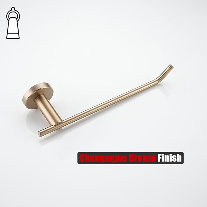 JQK Hand Towel Bar, Champagne Bronze Stainless Steel Towel Ring Holder for Bathroom, 9 Inch Wall Mount Right Hand, TR100-CB