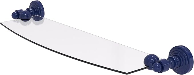 Allied Brass WP-33/18-MBL Waverly Place 18 Inch Glass Shelf, Mediterranean Blue