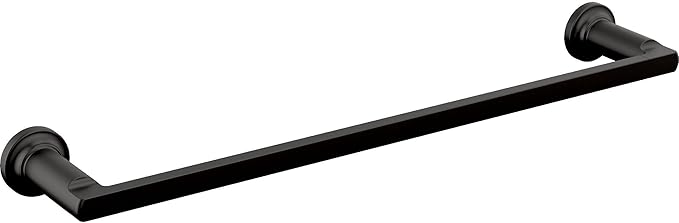 Delta Tetra (1-Pack) 18'' Towel Rack for Bathroom Matte Black Towel Bar for Bathroom Wall Towel Holder Rod Wall Mounted 78918-BL