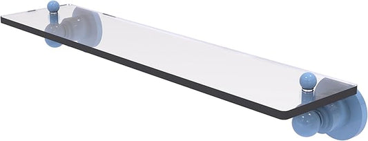 Allied Brass AP-1/22-FTB Astor Place 22 inch Glass Vanity Shelf with Beveled Edges, Flat Troll Blue