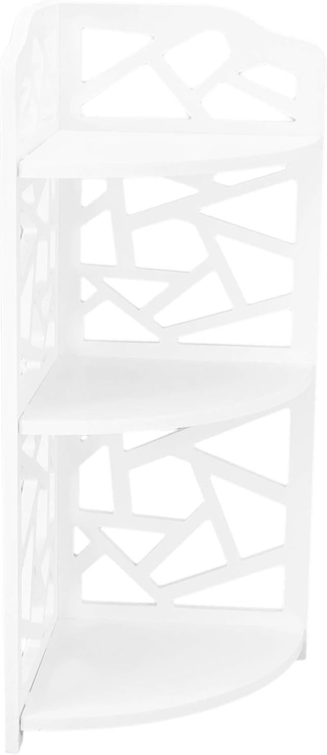 ZJchao Corner Shelf Stand, Bathroom Shelves Bathroom Storage Shelf 3 Tier Corner Shelves, Plant Standing Rack, Standing Corner Shelf, Bedroom Organizer Corner Rack with Hollow Design