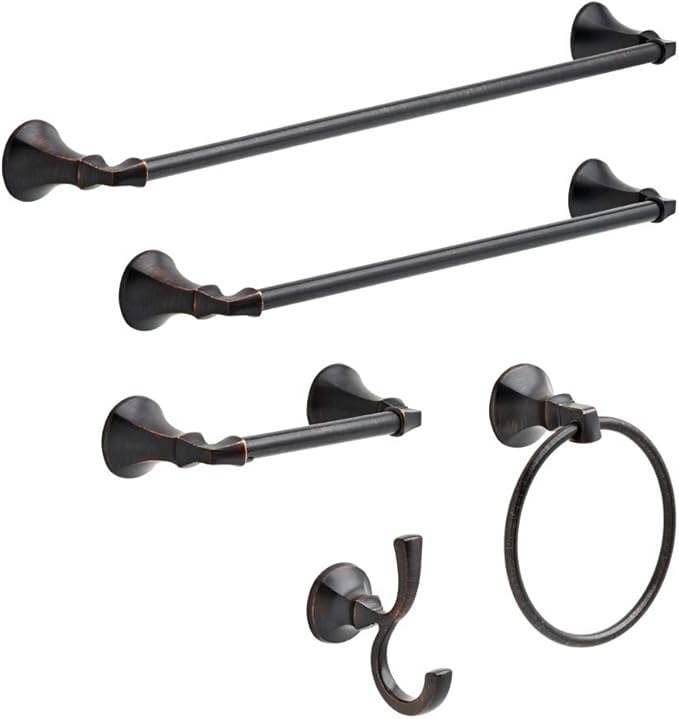DELTA FAUCET Rubber Limited 76418-RB Ashlyn 18-in Wall Mount Towel Bar Bath Hardware Accessory in Venetian Bronze