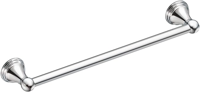 Moen Preston Collection Chrome 24-Inch Single Bathroom Towel Bar, Wall Mounted Hanger for Bath or Kitchen, DN8424CH