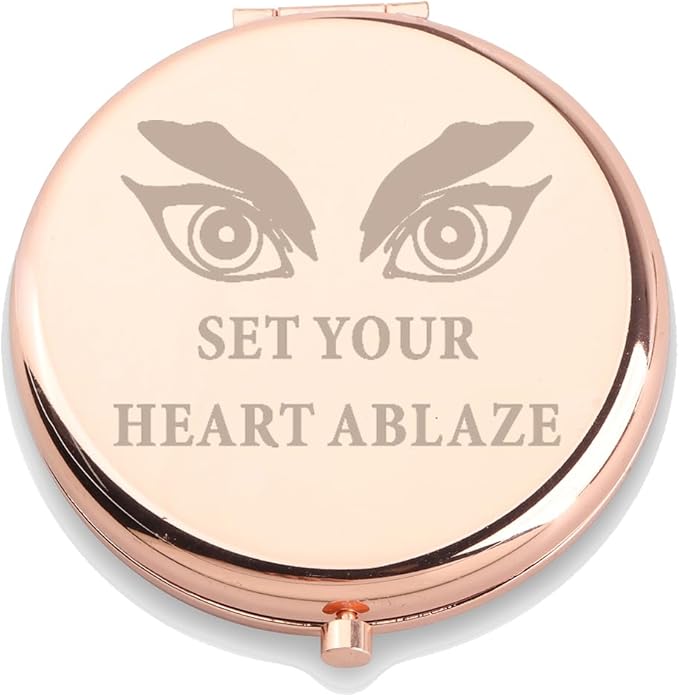 WUSUANED Anime Manga Mirror Inspirational Gift Set Your Heart Ablaze Anime Inspired Gifts Rengoku Slayer Makeup Mirror (Set Your Heart Ablaze Mirror)