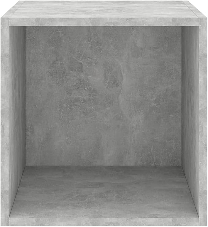 Wall Cabinet Set of 2, Modern Square Floating Storage Shelves for Living Room, Bedroom or Office, Concrete Grey Engineered Wood, 14.6 x 14.6 x 14.6 inch, Space-Saving Mountable Display Units