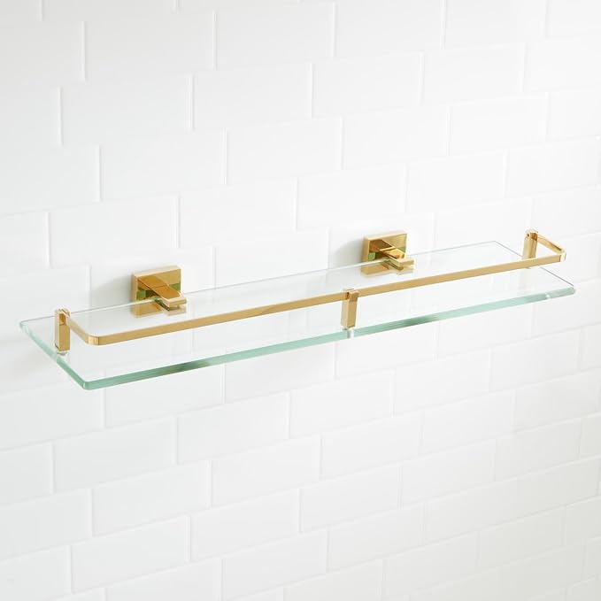 Signature Hardware 295796 Albury 19-5/8" Glass Bathroom Shelf