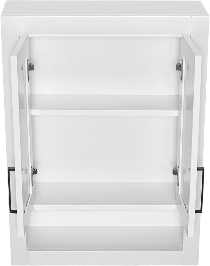 ARIEL Bathroom Wall Cabinet 31" H x 23.1W x 8" D - Open Shelf - White