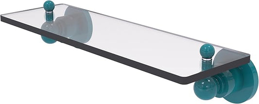 Allied Brass AP-1/16-GLT Astor Place 16 inch Glass Vanity Shelf with Beveled Edges, Glokzin Teal
