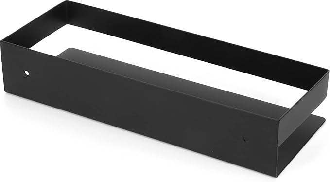Matt Black Stainless Steel Bathroom Shelf, 30cm Kitchen Storage Rack, Durable and Stylish Organizer - Waterproof Material, Space Saving Design for Home Bathroom