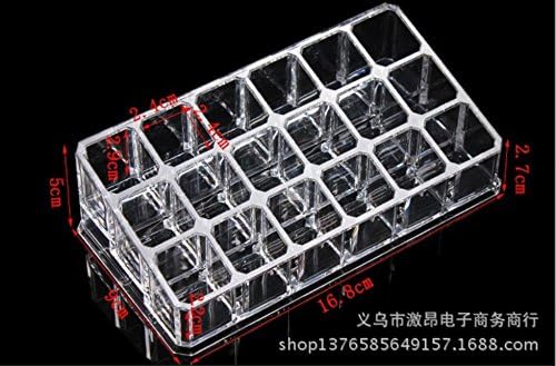 Kamay's Acrylic Transparent Rectangular 18 Grids Lipstick Nail Polish Eyebrow Brush Display Rack (SF-18 Grids)