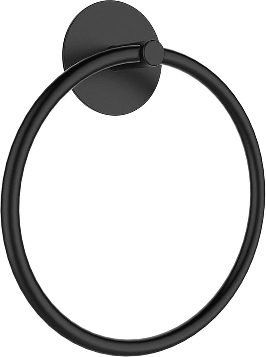 SetSail Adhesive Towel Holder for Bathroom Wall Matte Black Hand Towel Ring Stainless Steel Towel Hanger for Bathroom, Kitchen