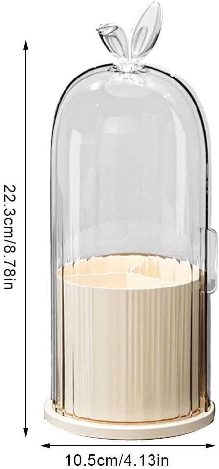 Makeup Brush Holder Organizer with 360?? Rotating Lid,Concealed Toothbrush Holder,3 Slots Bathroom Organizer Countertop for Vanity Desktop, Clear Cover Easy Visibility